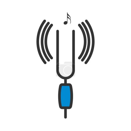 Tuning Fork Icon. Editable Bold Outline With Color Fill Design. Vector Illustration.