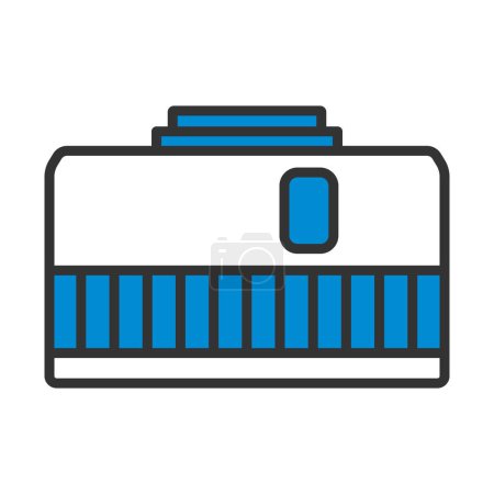 Icon Of Photo Camera 50 Mm Lens. Editable Bold Outline With Color Fill Design. Vector Illustration.