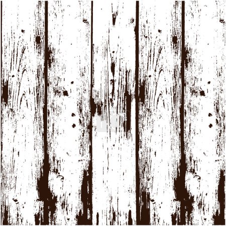 Grunge Holzplanke mit transparentem Hintergrund. Vektorillustration.
