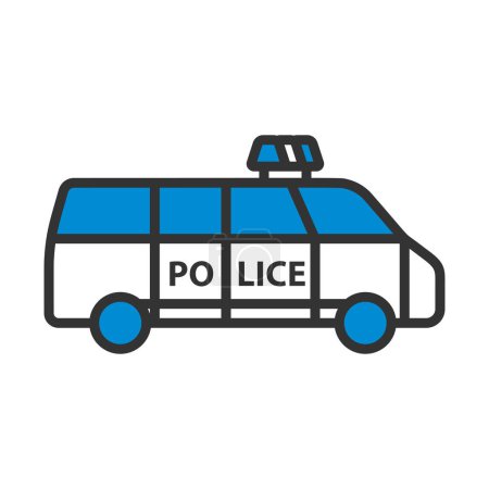 Illustration for Police Van Icon. Editable Bold Outline With Color Fill Design. Vector Illustration. - Royalty Free Image