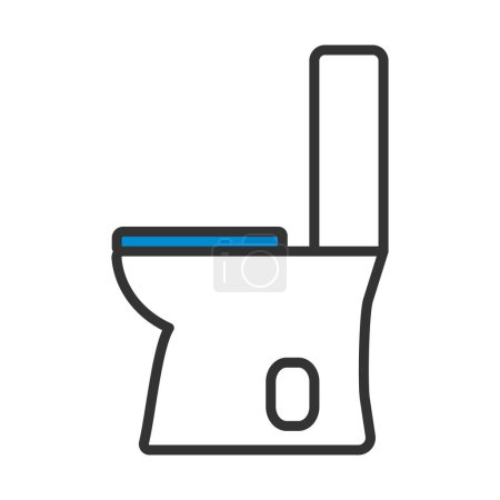Toilettenschüssel Icon vorhanden. Editierbare kühne Umrisse mit Farbfülldesign. Vektorillustration.