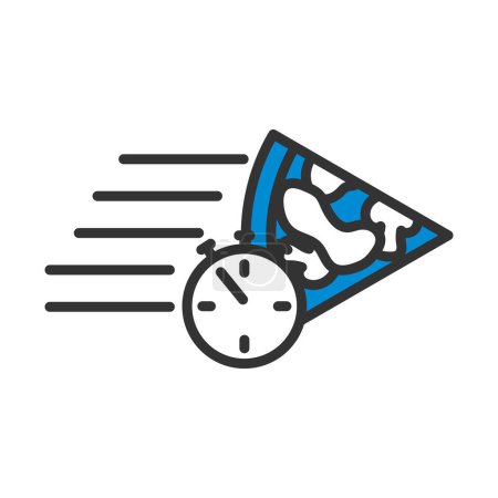 Pizza Delivery Icon. Editable Bold Outline With Color Fill Design. Vector Illustration.