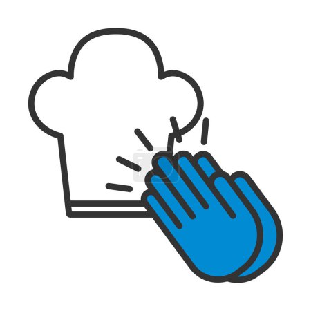 Clapping Palms To Toque Icon. Editable Bold Outline With Color Fill Design. Vector Illustration.