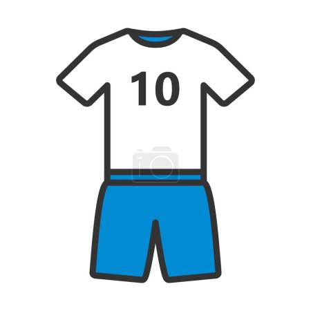Icono de uniforme de fútbol. Esquema audaz editable con diseño de relleno de color. Ilustración vectorial.