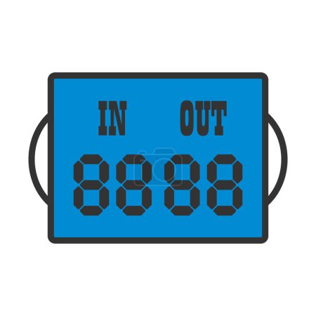 Icon Of Football Referee Scoreboard. Editable Bold Outline With Color Fill Design. Vector Illustration.
