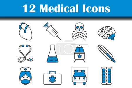 Medical Icon Set. Editable Bold Outline With Color Fill Design. Vector Illustration.
