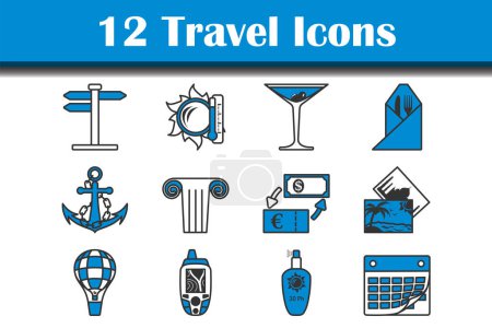Illustration for Travel Icon Set. Editable Bold Outline With Color Fill Design. Vector Illustration. - Royalty Free Image