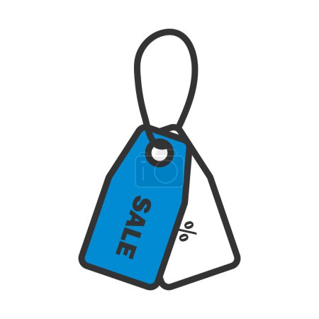 Discount Tags Icon. Editable Bold Outline With Color Fill Design. Vector Illustration.