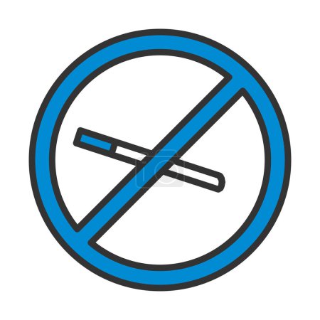 No Smoking Icon. Editable Bold Outline With Color Fill Design. Vector Illustration.