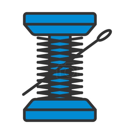 Sewing Reel With Thread Icon. Editable Bold Outline With Color Fill Design. Vector Illustration.