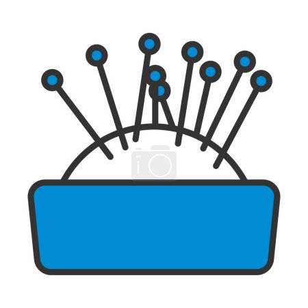 Illustration for Pin Cushion Icon. Editable Bold Outline With Color Fill Design. Vector Illustration. - Royalty Free Image