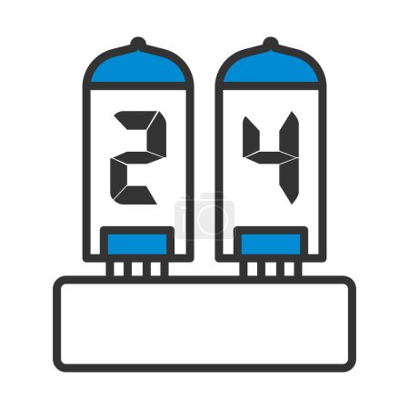 Electric Numeral Lamp Icon. Editable Bold Outline With Color Fill Design. Vector Illustration.