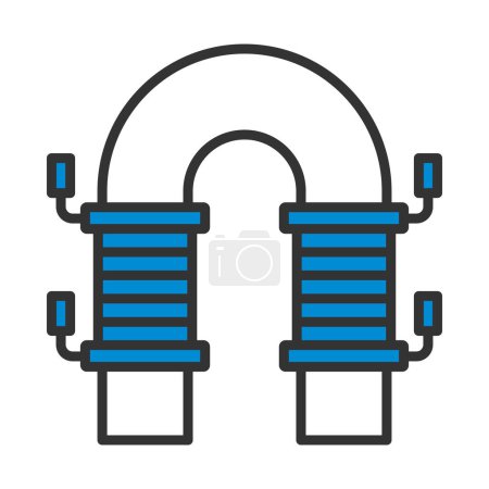 Illustration for Electric Magnet Icon. Editable Bold Outline With Color Fill Design. Vector Illustration. - Royalty Free Image