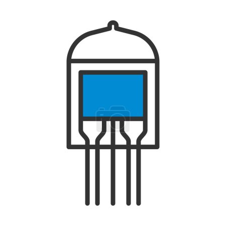 Elektronisches Icon für Vakuumröhren. Editierbare kühne Umrisse mit Farbfülldesign. Vektorillustration.
