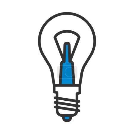 Electric Bulb Icon. Editable Bold Outline With Color Fill Design. Vector Illustration.