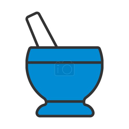 Spa Mortar Icon. Editable Bold Outline With Color Fill Design. Vector Illustration.