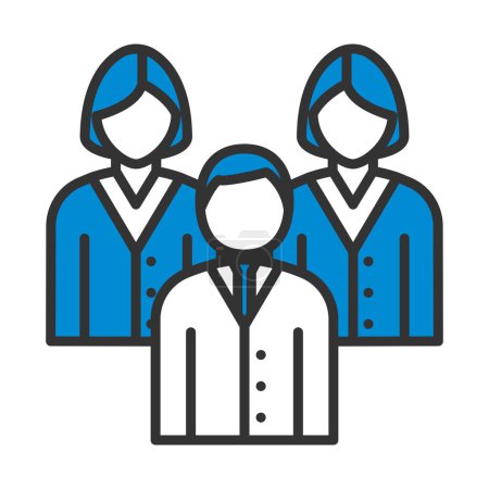 Corporate Team Icon. Editable Bold Outline With Color Fill Design. Vector Illustration.