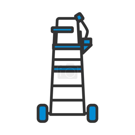 Tenis Árbitro silla torre icono. Esquema audaz editable con diseño de relleno de color. Ilustración vectorial.