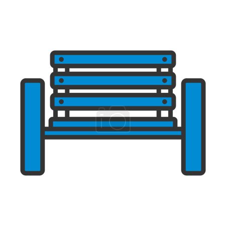 Tennis Player Bench Icon. Editable Bold Outline With Color Fill Design. Vector Illustration.
