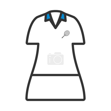 Illustration for Tennis Woman Uniform Icon. Editable Bold Outline With Color Fill Design. Vector Illustration. - Royalty Free Image