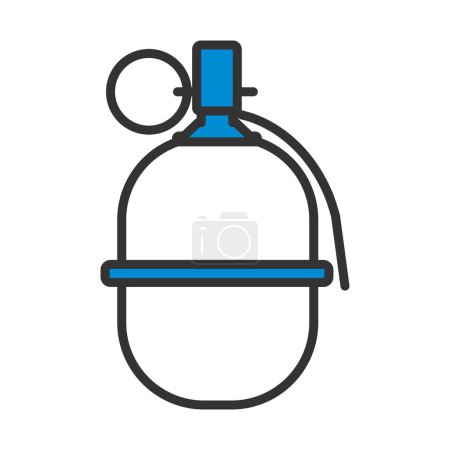 Ilustración de Icono de granada de ataque. Esquema audaz editable con diseño de relleno de color. Ilustración vectorial. - Imagen libre de derechos