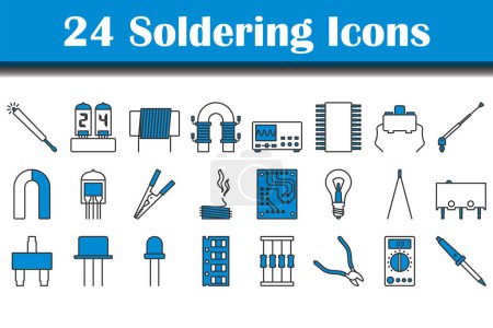 Illustration for Soldering Icon Set. Editable Bold Outline With Color Fill Design. Vector Illustration. - Royalty Free Image