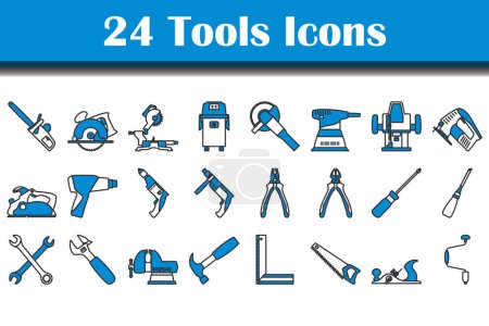 Illustration for Tools Icon Set. Editable Bold Outline With Color Fill Design. Vector Illustration. - Royalty Free Image