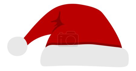 Weihnachtsmann-Hut. Gestaltungselement für die Winterferien, Veranstaltungen, Rabatte und Verkäufe. Vektorillustration.