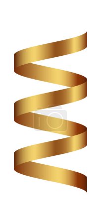 Téléchargez les illustrations : Ruban spirale doré. Illustration vectorielle. - en licence libre de droit