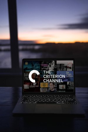 Photo for Ukraine, Odessa, February 15, 2023: a laptop is on the table in the morning. The Criterion Channel is a streaming service that provides on-demand access to the extensive Criterion collection - Royalty Free Image