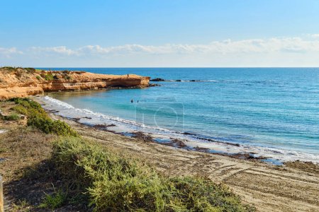Photo for Sandy beach of Torre de la Horadada town. Province of Alicante, Costa Blanca, Spain - Royalty Free Image