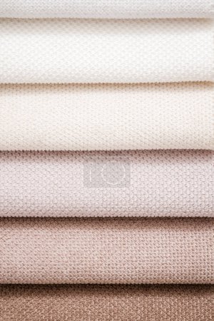 Photo for Variety of muted color fabric texture samples. - Royalty Free Image