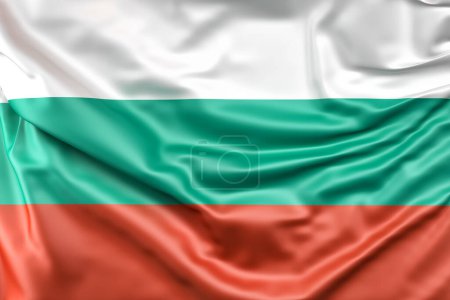 Ruffled Flag of Bulgaria. 3D Rendering