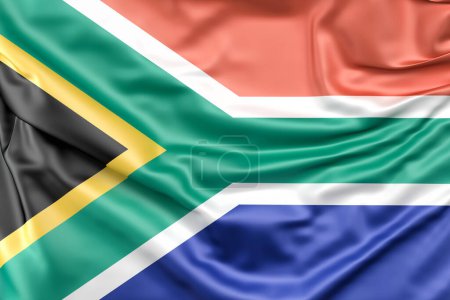 Foto de Bandera de la República de Sudáfrica. Renderizado 3D - Imagen libre de derechos