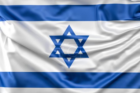 Photo for Ruffled Flag of Israel. 3D Rendering - Royalty Free Image