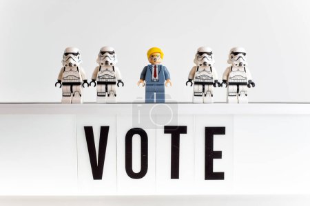 Photo for Donald Trump and Stormtroopers. President election concept. Illustrative editorial. July 30, 2023 - Royalty Free Image