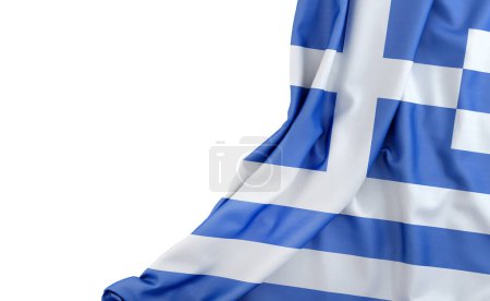 Flag of Greece with empty space on the left. Isolated. 3D Rendering