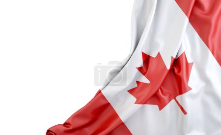 Foto de Bandera de Canadá con espacio vacío a la izquierda. Aislado. Renderizado 3D - Imagen libre de derechos