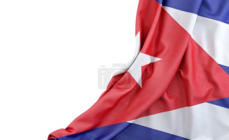 Foto de Bandera de Cuba con espacio vacío a la izquierda. Aislado. Renderizado 3D - Imagen libre de derechos