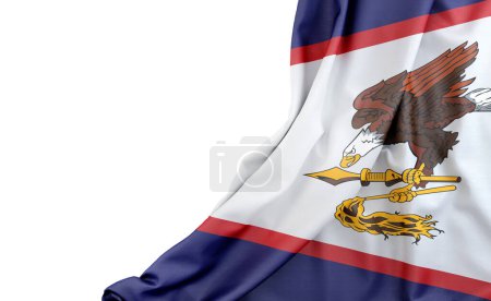 Flagge von Amerikanisch-Samoa mit leeren Flächen auf der linken Seite. Isoliert. 3D-Rendering