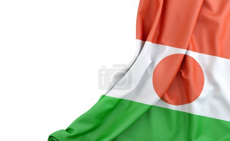 Flagge von Niger mit leeren Flächen links. Isoliert. 3D-Rendering