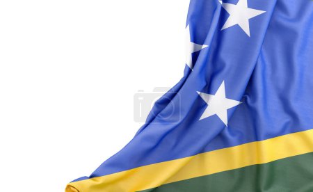 Flag of Solomon Islands with empty space on the left. Isolated. 3D Rendering