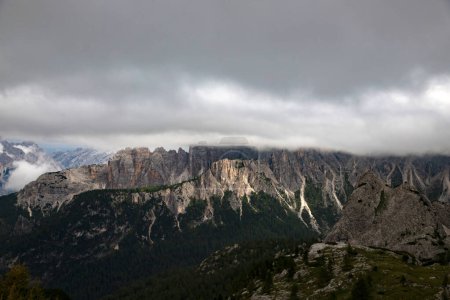 Impressive view from the trail to Nuvolau refuge, Dolomites, South Tirol, Italy.