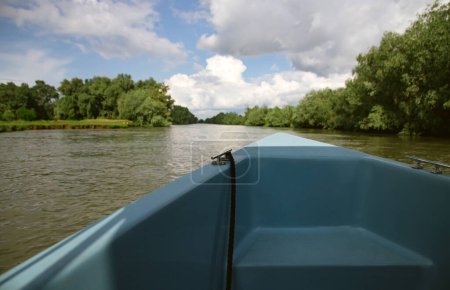 Boot im Donaudelta, Rumänien.