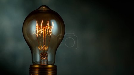 Photo for Close-up of shining light bulb, dark background - Royalty Free Image