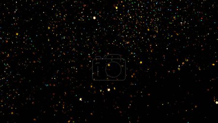 Foto de Partículas de oro brillantes abstractas sobre fondo negro - Imagen libre de derechos