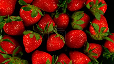 Photo for Freeze Motion Shot of Flying Fresh Strawberries, Macro Shot - Royalty Free Image