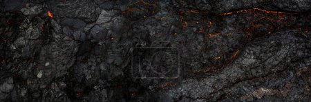 Photo for Aerial view of the texture of a solidifying lava field, close-up - Royalty Free Image