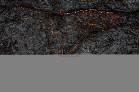Foto de Vista aérea de la textura de un campo de lava solidificante, primer plano - Imagen libre de derechos