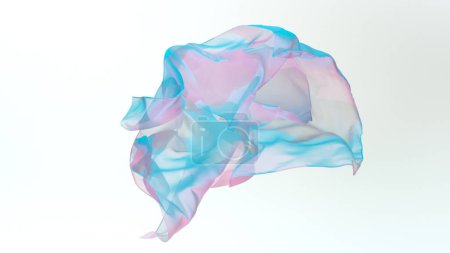 Téléchargez les photos : Tissu de soie transparent de couleur pastel coulant par le vent, - en image libre de droit
